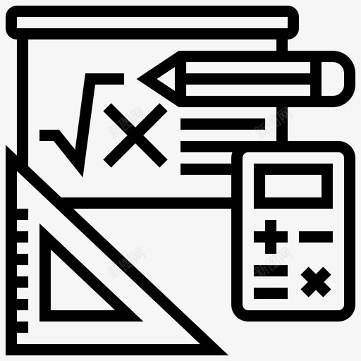 数学计算微积分图标svg_新图网 https://ixintu.com 公式 微积分 教育线路1 数学 方程 计算