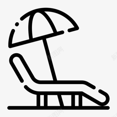 沙滩椅休息室躺椅图标图标