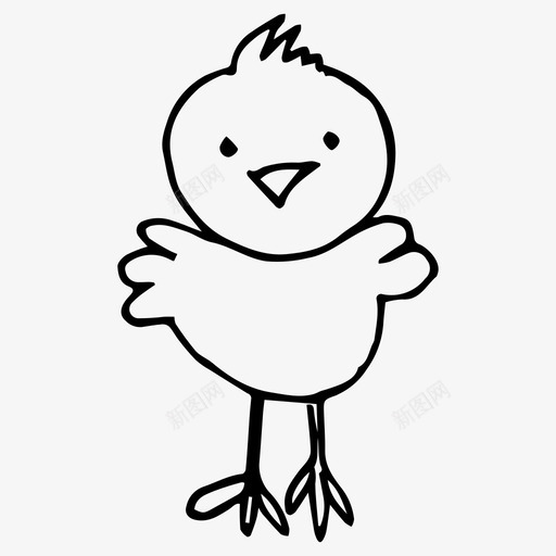 小鸡动物鸟图标svg_新图网 https://ixintu.com 农场 动物 小鸡 素描