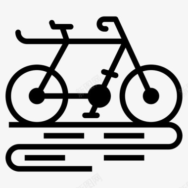 踏板自行车自行车串联图标图标