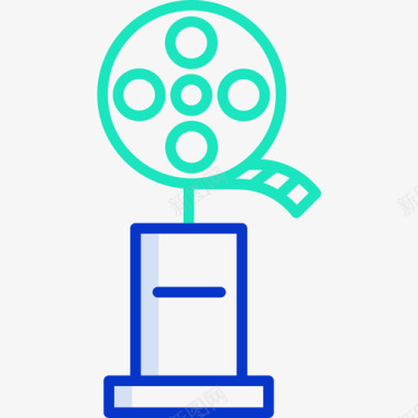 电影电影院65轮廓颜色图标图标