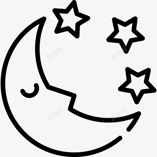 月亮该睡觉了16岁直线型图标svg_新图网 https://ixintu.com 16岁 月亮 直线 睡觉 线型