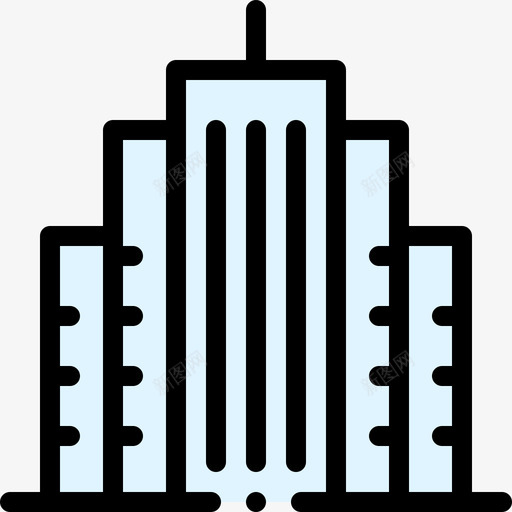 摩天大楼城市生活39线性颜色图标svg_新图网 https://ixintu.com 城市生活 摩天大楼 线性 颜色