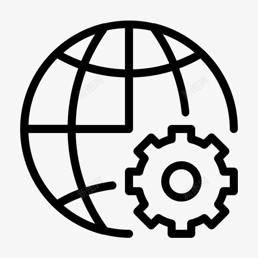 全球机器人齿轮地球仪图标svg_新图网 https://ixintu.com 全球机器人 地球仪 数字工厂和物联网 自动化 设置 齿轮