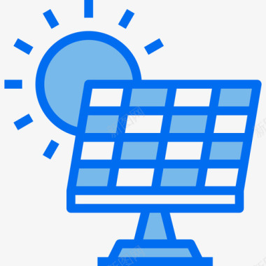 太阳能能源48蓝色图标图标