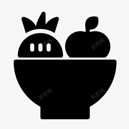 水果碗苹果食物图标svg_新图网 https://ixintu.com 图标 字形 水果 苹果 菠萝 食物