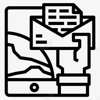 电子邮件手智能手机图标图标