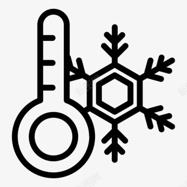 温度保护凉爽雪花图标图标