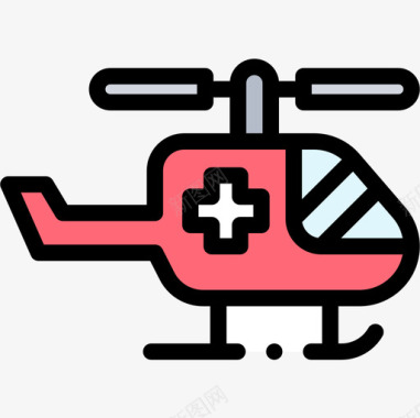 直升机紧急情况22线性颜色图标图标