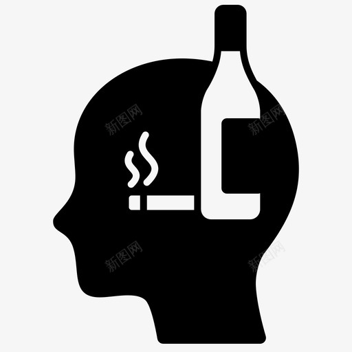 酒精中毒毒品精神健康图标svg_新图网 https://ixintu.com 吸烟 毒品 精神健康 精神健康和精神障碍概述 酒精中毒