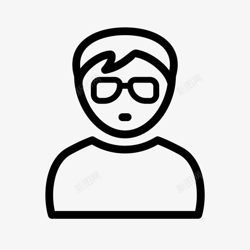 带着眼镜的男孩svg_新图网 https://ixintu.com 带着眼镜的男孩