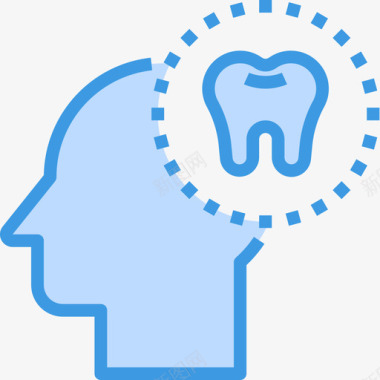 牙齿牙齿34蓝色图标图标