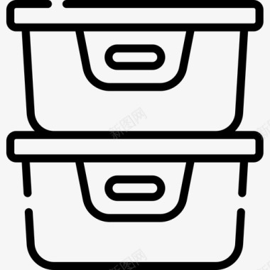 食品容器野餐54线性图标图标