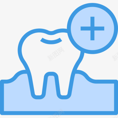 牙齿牙齿34蓝色图标图标