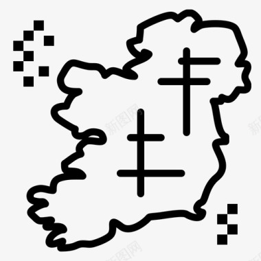 爱尔兰位置地图图标图标