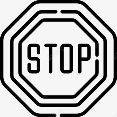 停止信号和禁止4线性图标图标