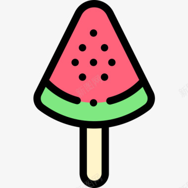 冰棒甜点和糖果6线性颜色图标图标