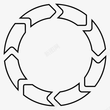 八个圆箭头圆箭头圆形图标图标