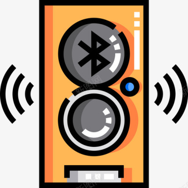 扬声器domotics10线性颜色图标图标