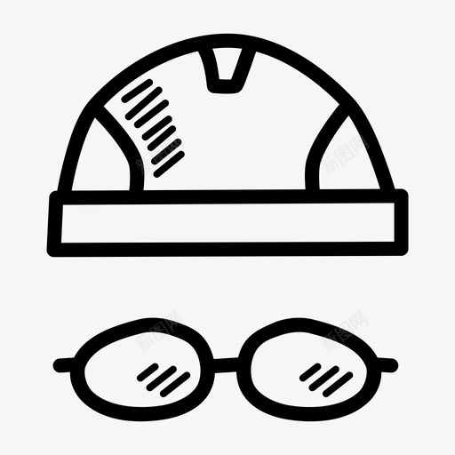 游泳帽子眼镜图标svg_新图网 https://ixintu.com 帽子 护目镜 水 游泳 游泳池涂鸦 眼镜