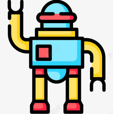 机器人儿童玩具23线性颜色图标图标