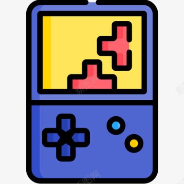 Gameboy35岁的书呆子线性颜色图标图标