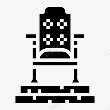 王位椅子君主制图标图标