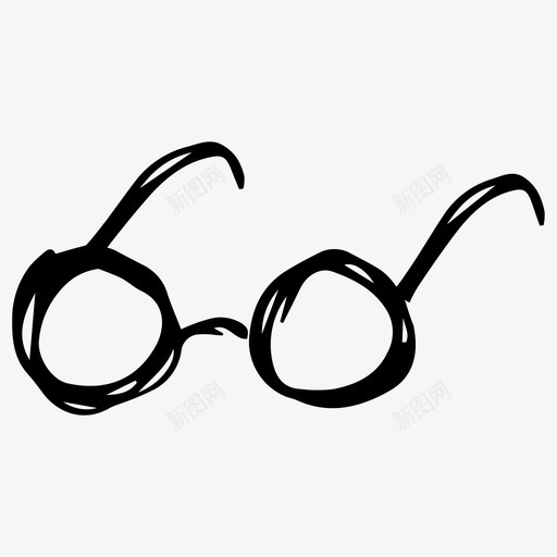 手绘书房风格视觉眼镜图标svg_新图网 https://ixintu.com 书房 手绘 眼镜 视觉 风格