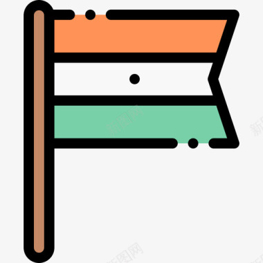 印度假日17线性颜色图标图标