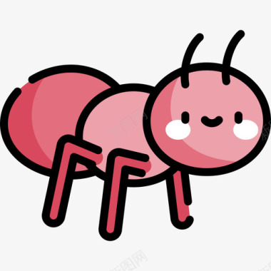 蚂蚁昆虫19线状颜色图标图标