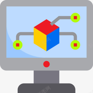 数据包数据和网络管理3扁平图标图标