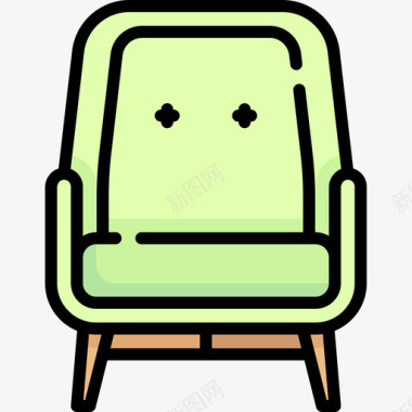 椅子家居和生活22线性颜色图标图标