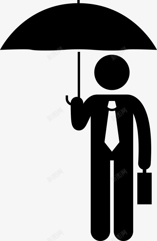 商人在伞下保护下雨图标svg_新图网 https://ixintu.com 下雨 保护 商人在伞下 天气 粘数字商人手持各种物品