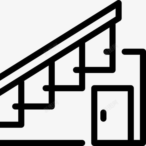 楼梯门室内图标svg_新图网 https://ixintu.com 室内 家具 房间 楼梯