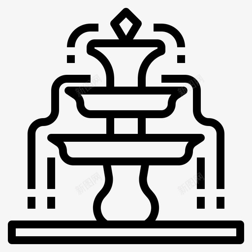 喷泉装饰花园图标svg_新图网 https://ixintu.com 喷泉 家居装饰 花园 装饰