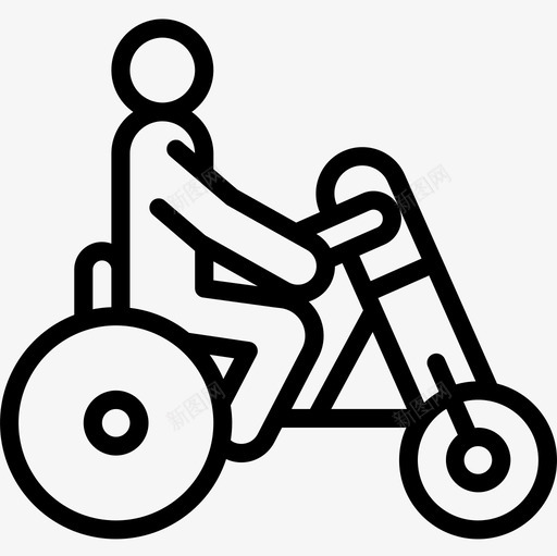 自行车无障碍运动1直线图标svg_新图网 https://ixintu.com 无障碍运动1 直线 自行车