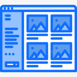 网站侧边栏侧边栏网站8蓝色图标高清图片