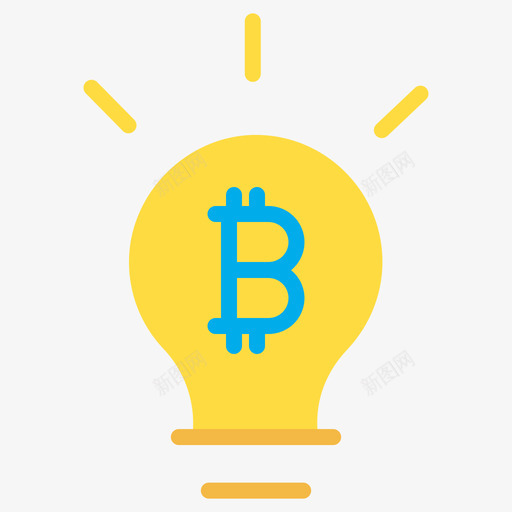 Idea比特币100扁平图标svg_新图网 https://ixintu.com Idea 扁平 比特