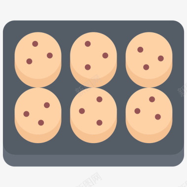 饼干面包房108扁平图标图标