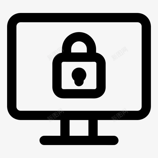 电脑锁密码保护图标svg_新图网 https://ixintu.com 保护 安全 密码 电脑锁