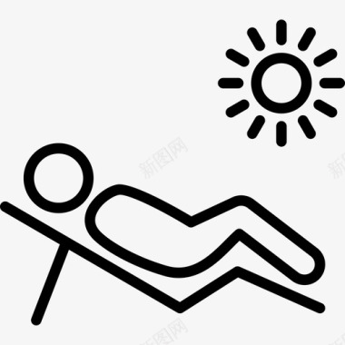 放松休息日光浴图标图标