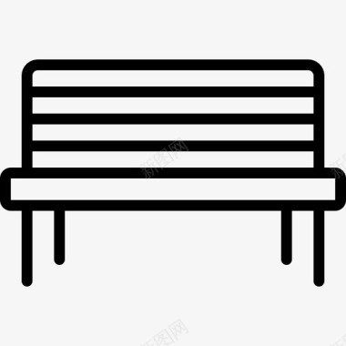 长椅舒适家具图标图标