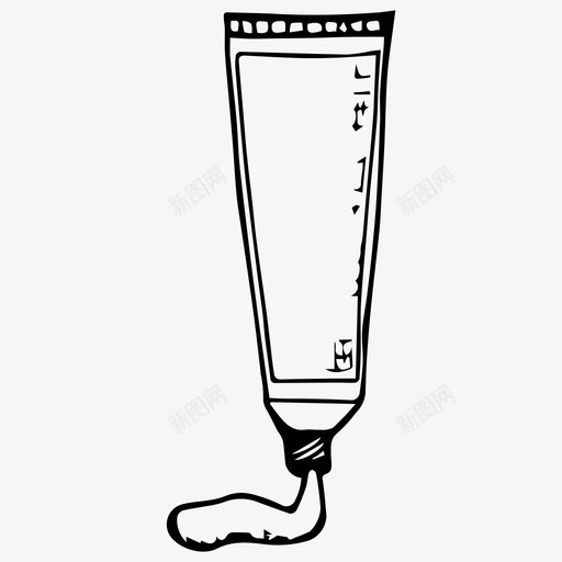牙膏奶油手绘图标svg_新图网 https://ixintu.com 卫生 卫生产品 奶油 手绘 牙膏 管