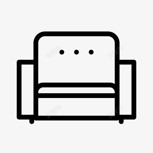沙发椅子家居图标svg_新图网 https://ixintu.com 内部 室内 家居 椅子 沙发 轮廓