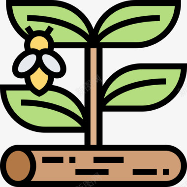 蜜蜂芹菜9线性颜色图标图标