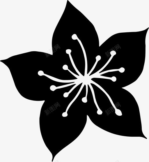 花卉环境手绘图标svg_新图网 https://ixintu.com 手绘 环境 自然 花卉