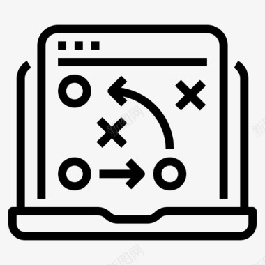 数字战略商务笔记本电脑图标图标
