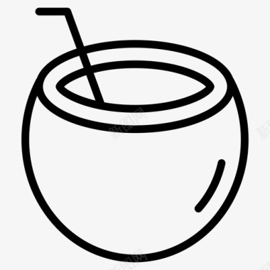 椰子饮料食物图标图标