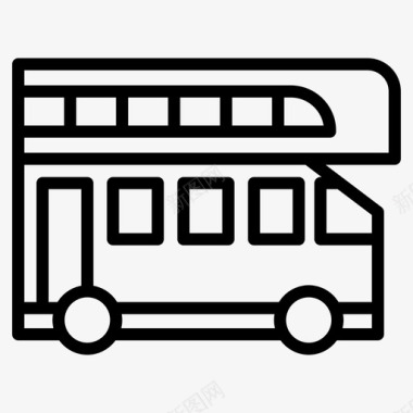 双层巴士长途汽车本地巴士运输图标图标