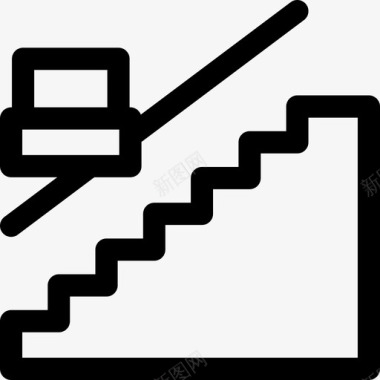 楼梯残疾人援助4直线图标图标